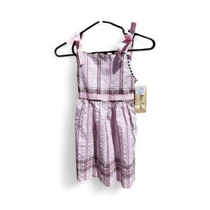 Pink Striped Kids Dress 6x